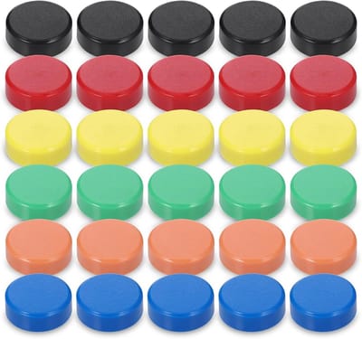Kleurige magneten voor whiteboard en koelkast - 30 stuks van 20 mm voor foto's en notities (6 kleuren)