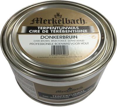 Merkelbach - Terpentijnwas - Donkerbruin - 375 ml - Professionele boenwas voor hout