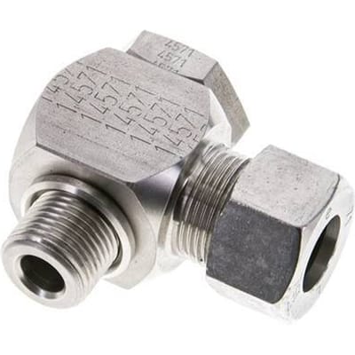 15L & M18x1.5 RVS Swivel Joint Snijringkoppeling Buitendraad 315bar Draaibaar ISO 8434-1