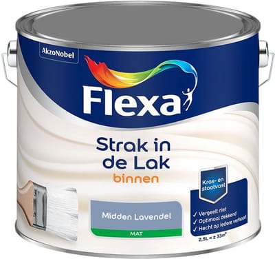 Flexa - Strak In De Lak Binnenlak Mat - Midden Lavendel - Mengverf - 2,5 L