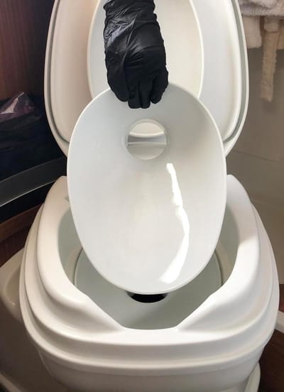 Porseleinen Inzetstuk - Toilet Upgrade - Camper Toilet Verbeteren - Nano-verzegeling Lotuseffect - 265 x 205 x 135 cm - Wit