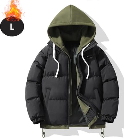 Livano Winterjas - Parka - Heren - Winter - Jas - Volwassen - Stijlvol - Met Capuchon - Gewatteerde Jas - Zwart - L