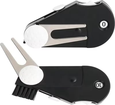 Golf Multi-Use Tool - Golf Accessoires - Handig voor op de Baan - Golf Must-have - Pitchfork - Clubcleaner - Scorenteller - Balmarker