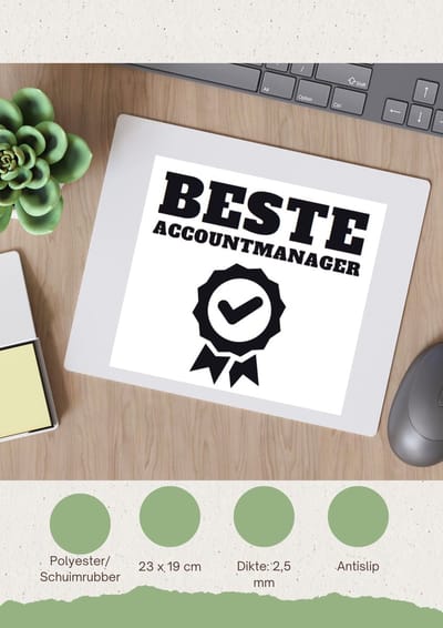 Akyol - beste accountmanager Muismat - Moeder - mama - moederdag - 23 bij 19 cm
