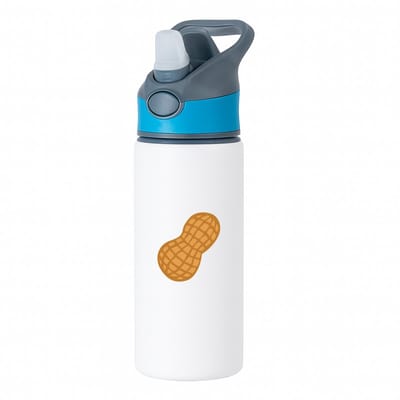 Hacebo® - Pinda's waterfles met rietje blauw - Pinda - Liefhebbers van eten - Peulvruchten - noten - water fles - 650ML