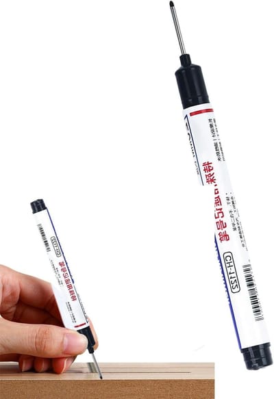 Markeerpen met lange punt - Timmerpen inktstift - Precisie markeringen maken - Diepe gaten bereiken - 20 mm penpunt