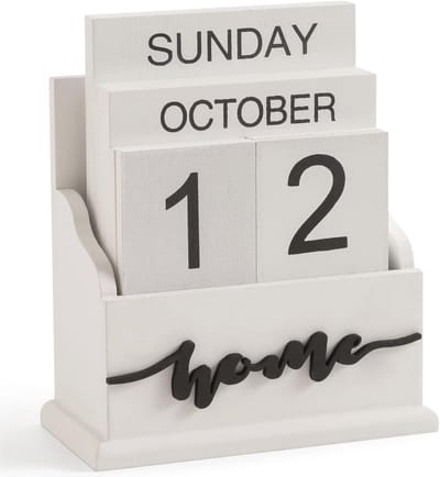 Houten bureau kalender met herbruikbare blokken voor thuiskantoor en klaslokaal decoratie