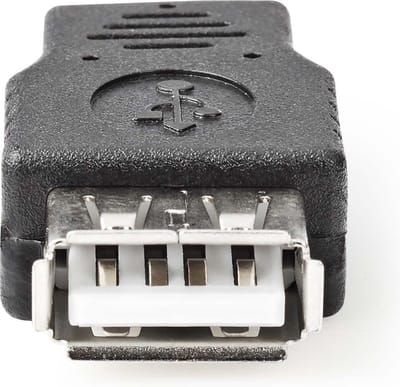 Nedis USB Micro-B Adapter - USB 2.0 - USB Micro-B Male - USB-A Female - 480 Mbps - OTG - Vernikkeld - PVC - Zwart - Envelop