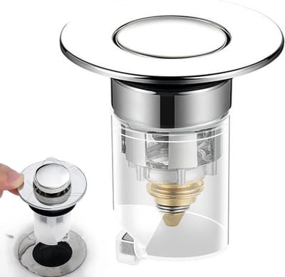 Afvoerstop Haarvanger - Verstoppingsvanger Keuken - Afvoer Beschermen - Messing Kern - 1.34-1.5 Inch - Zilverkleurig