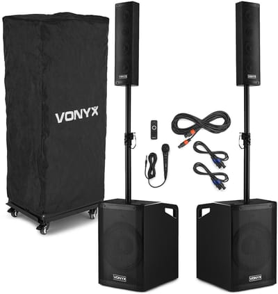 Vonyx VX1050BT complete geluidsinstallatie met 2x subwoofer en 2x top & Bluetooth - 1150W totaal