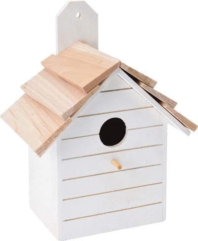 Vogelhuis Verschillende Decoratieve Opknoping Vogelhuis Tuin Wit Houten Buitenshuis