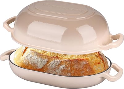 Geëmailleerde Gietijzeren Zuurdesem Brood Oven 7 Liter met Deksel - Perfect voor Zelfgemaakt Brood