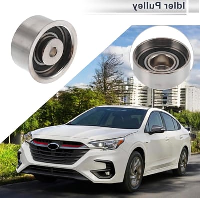 Drive Belt Idler Pulley voor Subaru Legacy 1998-2014 - Serpentine Tensioner, Staal, Zilverkleurig, 1 Stuk, Vervangingsonderdeel, Auto Accessoires, Motoronderdelen