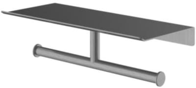 Hotbath &More Shelves - Dubbele Toiletrolhouder - Voor Planchet - Geborsteld Gunmetal PVD