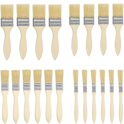 Dailygoods - Professionele Verfkwasten Set - Diverse Grootte - Houten Handvat - Perfect voor DIY Projecten - Verf, Stain en Vernis - 20 Stuks