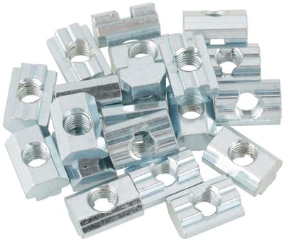 Dailygoods- Hamerkopmoeren 20 Stuks - T-Sleufmoer - M8 - Verzinkt Koolstofstaal - Aluminium Profiel 40-Serie - Duurzame Constructie - T-moeren