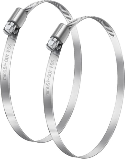 Verstelbare Slangklemmen 100-120 mm - Set van 2 RVS Slangklemmen voor Gas, Diesel en Waterleiding