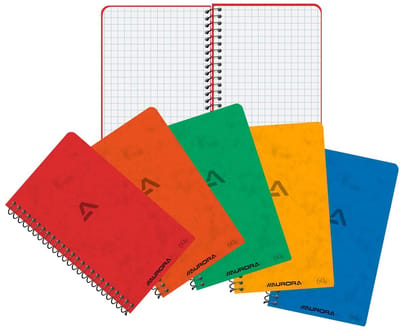 Aurora Spiraalcarnet - Notitieboekje - 80x135mm - Pocket formaat - Geruit 5x5mm - 100vel - 20 stuks