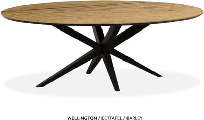 Maxfurn - Ovale eettafel 180x102cm met verjongde rand | Zeer krasvast | Kleur: Barley