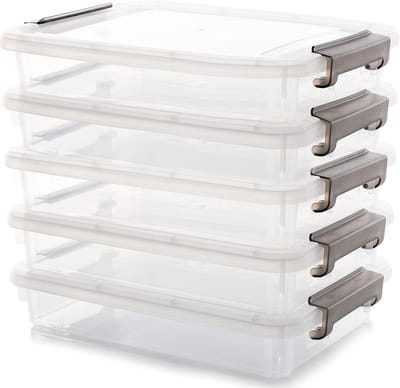 Dailygoody - Opbergdozen - 5-delige set - Transparant - A4-papier