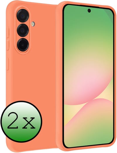Hoesje 2 Stuks - Geschikt voor Samsung Galaxy A56 - Sterk & Shockproof - Case Siliconen - Back Cover - Telefoon Hoes - Perzik