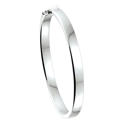 The Jewelry Collection Bangle Scharnier 6 X 60mm Vlakke Buis - Zilver