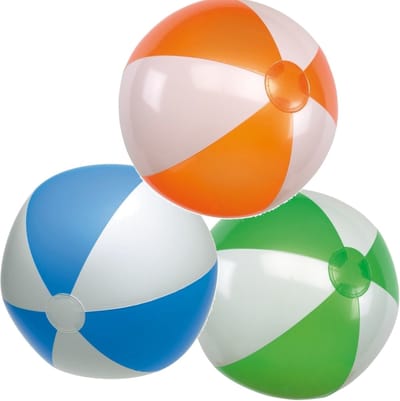 6x stuks Opblaasbare strandballen in 3 verschillende kleuren 28 cm - Opblaas zwembad speelgoed