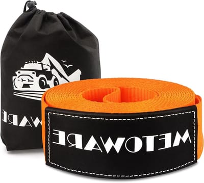 Trekriem Herstelset - Sleepriem Lier Strap - Voertuigen Berging - Versterkte Lussen - 4" x 30ft - Oranje