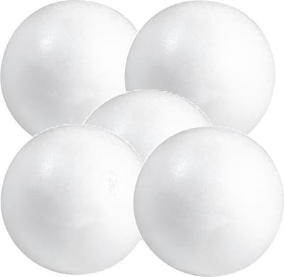 Piepschuim bol/bal - 6x stuks - wit - D7 cm - styropor - hobby figuren - DIY - knutselen - basis materiaal