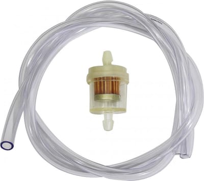 transparante slang Ø6x9mm x 1m + rond papieren brandstoffilter voor kraan Ø8mm