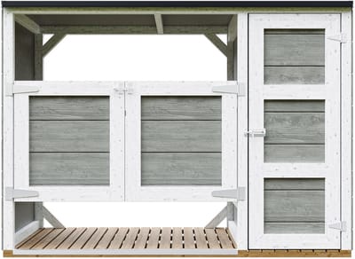 Timbela M981A-TUNDRA GREY - LP SmartSide Kliko ombouw - 2x240L - met deuren - container ombouw hout