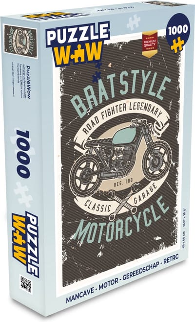 Puzzel Mancave - Motor - Gereedschap - Retro - Legpuzzel - Puzzel 1000 stukjes volwassenen