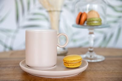 Schäfer koffieset 220ml– espresso 6 Kopjes met 6 gebak schoteltjes – taupe