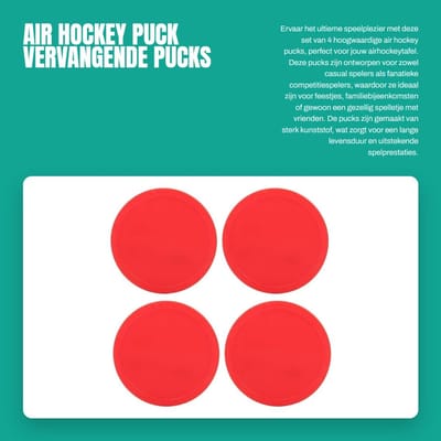 Dailygoods- Air Hockey Puck - 4 Kunststof Pucks - Slijtvast/Duurzaam - Lichtgewicht - Vervangingspucks - Geschikt voor Thuisgebruik - Hockeypuck