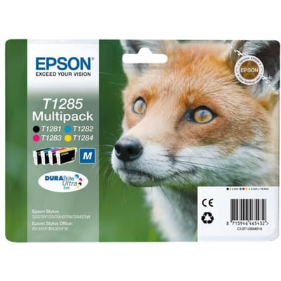 Epson Inktcartridge T1285 Origineel Combipack Zwart, Cyaan, Magenta, Geel C13T12854012