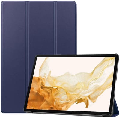 Tablet Hoes geschikt voor de Samsung Galaxy Tab S10 Plus / S9 Plus / S9 FE Plus | Book Case met Standaard | Kunstlederen Beschermhoes | Tri-fold | Blauw