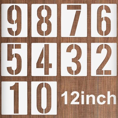 Dailygoods - Jognee Sjablonen, groot, 27 cm, herbruikbaar, kunststof, cijfersjabloon, sjabloon voor garage, parkeerplaats, huisnummers, brievenbussen, adressen, schilderwerk