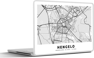 Laptop sticker - 17.3 inch - Stadskaart - Hengelo - Nederland - 40x30cm - Laptopstickers - Laptop skin - Cover