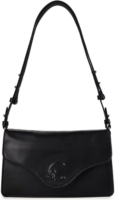 COCCINELLE Leren schoudertas C-Me Softy Smooth Shoulder Bag Noir zwart