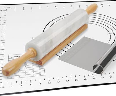 Luxe Afrikaanse Natuurlijke Marmeren Rolling Pin - Antikleef deegroller voor Pasta, Dumplings, Fondant, Taart, Brood en Pizza