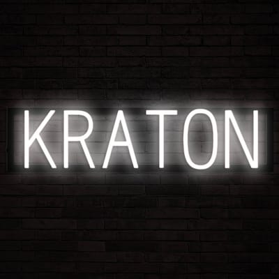 KRATON - Lichtreclame Neon LED bord verlicht | SpellBrite | 63,52 x 16 cm | 6 Dimstanden & 8 Lichtanimaties | Reclamebord neon verlichting