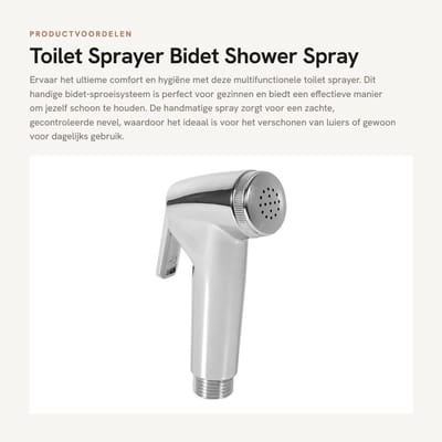 Dailygoods- Bidet Handdouche Hoogwaardige ABS - Multifunctioneel - Verstelbaar - Handheld - Eenvoudige Installatie - Veilig en Duurzaam - Douche
