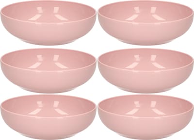 Plasticforte Kommetjes/schaaltjes - 6x - dessert/ontbijt - kunststof - D20 x 6 cm - oudroze