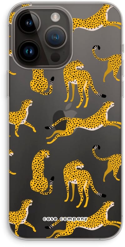Case Company® - Hoesje geschikt voor iPhone 14 Pro Max hoesje - Luipaard - Soft Cover Telefoonhoesje - Bescherming aan alle Kanten en Schermrand