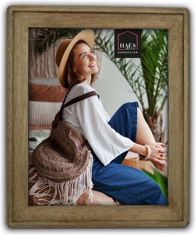 HAES DECO - Houten Fotolijst Malaga in rustiek bruin voor 1 foto 20x25 cm (formaat 24,8 x 29,8 cm) - SP11425