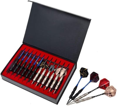 Set van 12 Stalen Steel Tip Darts 22g met Antislip Greep en Aluminium Shafts