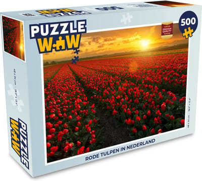 Puzzel Rode tulpen in Nederland - Legpuzzel - Puzzel 500 stukjes