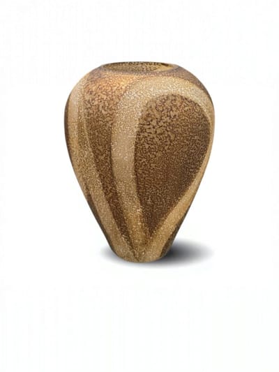 Terroso Panthera - Bloemenvaas - Handgemaakte Design Vaas - Natuursteen Look - Uniek Zandkleurig Patroon - Hoogwaardig Glas - 27 cm Hoog