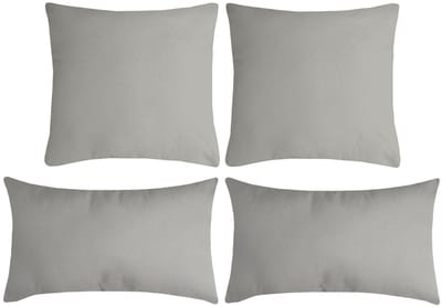 Stof Textile sierkussen Nelson - set 4x - lichtgrijs - 2 formaten - bank kussens - polyester