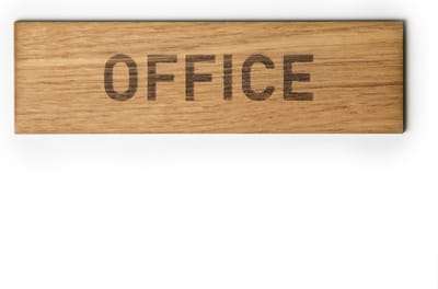 Deurbordje - OFFICE - Rechthoek - Hout - 45 x 155 mm - Prive - Kantoor bordje - Deurbord - Zelfklevend